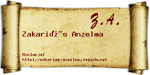 Zakariás Anzelma névjegykártya